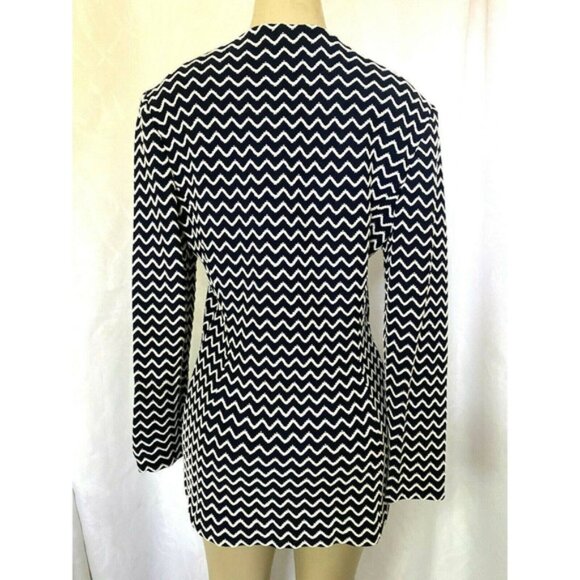 St John Knit Jacket Cardigan Blazer Sweater Long Sleeve One Button Navy … - Picture 3 of 6